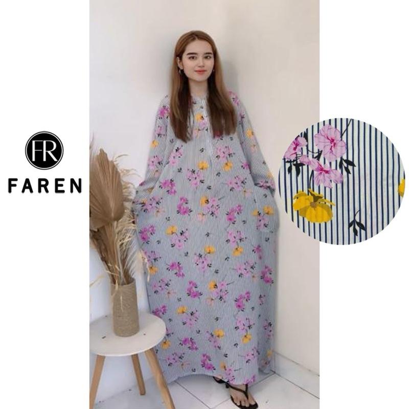 Daster Faren - Gamis Busui Panjang  Muslim Jumbo Dress Rayon Motif Kekinian Wanita 3