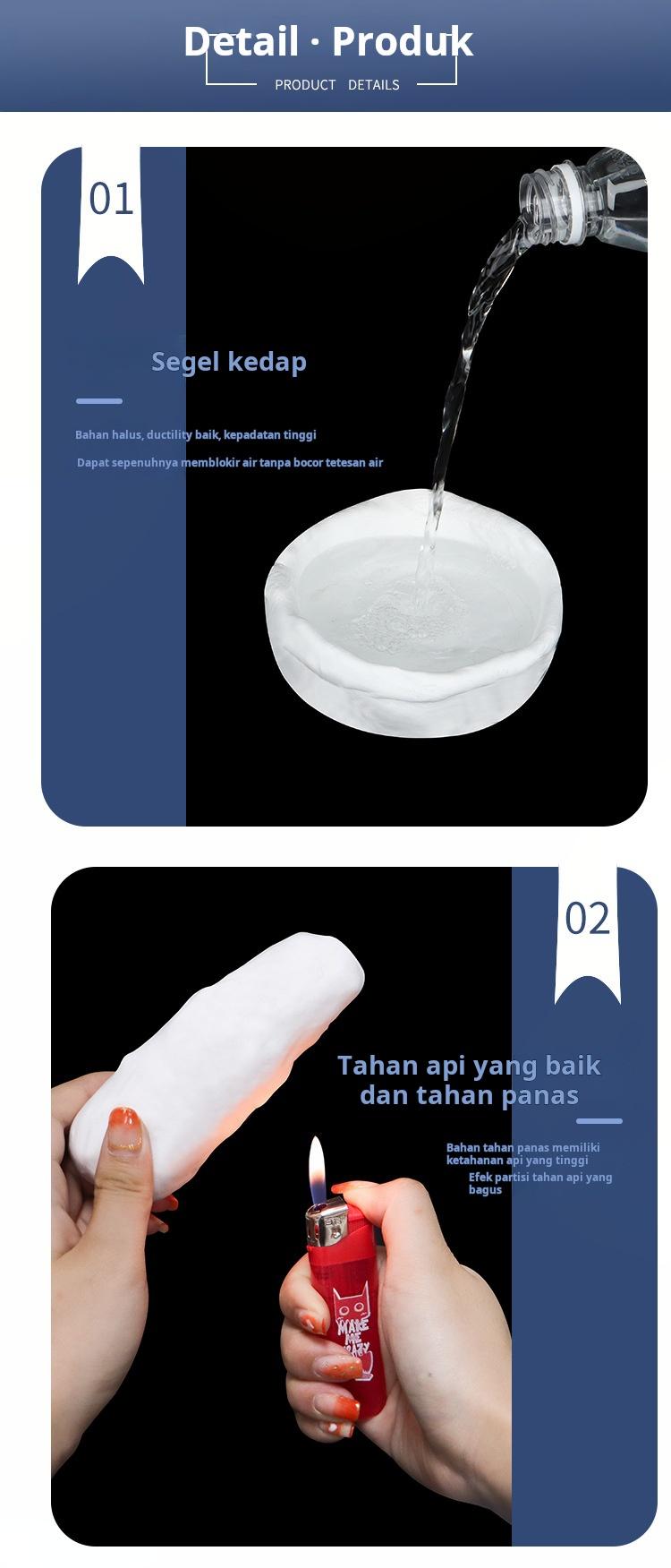 【Beli 1 Gratis 1】Dempul Penyegel Lubang AC, Putih Murni yang Ditingkatkan, Tahan Suhu Tinggi, Penyegelan dan Perbaikan Kebocoran, Tahan Air dan Api