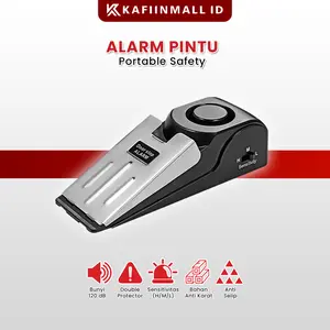 Kafiinmall Pengganjal Pintu Alarm Anti Maling Alarm Pintu Anti Slip Penjegal Pintu Anti Maling 120dB 3 Tingkat Sensivitas