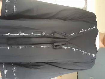 Product Review of ABAYA NAZIRA FULL HITAM  mote swarosky Hitam Polos terbaru 2024 Mutiara Muslim Wanita Bordir Ceruty from M**a 3