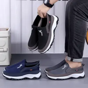 SEPRIA009 (Tanpa Kotak) Sepatu Sneakers Pria Cowok Tanpa Tali 3 Warna Hitam, Abu dan Biru Kasual Ringan Model Fashion Sepatu Laki Laki Casual Sport Import Jogging Olahraga COD Karet Shoes