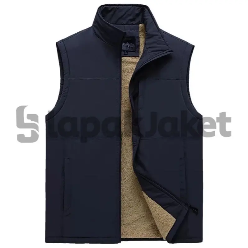 LapakJaket/Rompi pria hangat/Rompi pria murah/Rompi pria outdoor/Rompi pria kerja Navy Tebal Hitam
