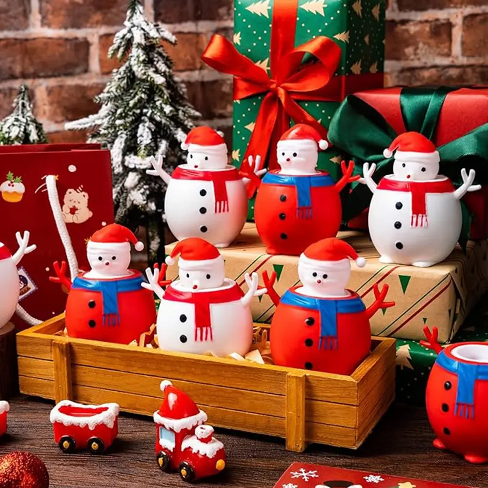 クリスマス スノーマン スクイーズ玩具セット、ストレス解消ボール