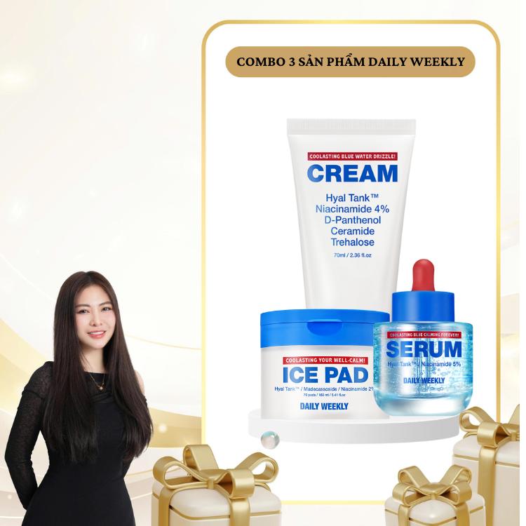  SN1945 - Combo 3 sản phẩm Daily Weekly   Ampoule 50ml + Toner Pad + Kem dưỡng 70ml   