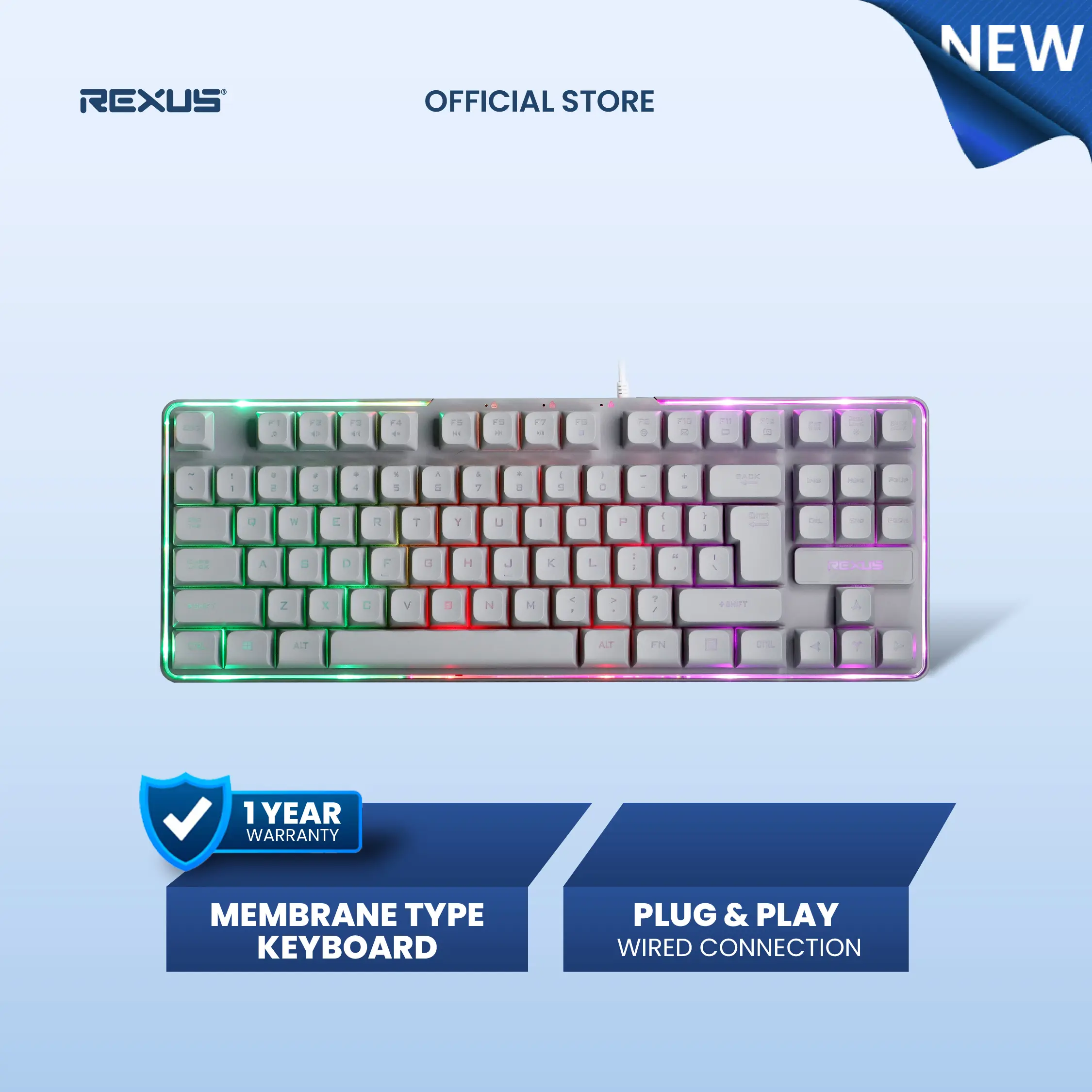 Rexus K9L Keyboard Gaming Membrane Battlefire - RGB Backlight Plug & Play