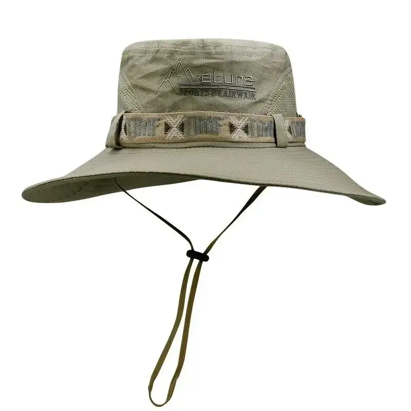 Mũ Bucket Nam, Phong Cách Mùa Hè, Ngoài Trời, Chống Tia UV, Rộng Vành, Panama, Thích Hợp Cho Các Hoạt Động Ngành Thú Như Săn Bắn, Đi Bộ Đường Dài, Lưới, Mũ Ngư Dân, Mũ Chống Nắng Đi Biển