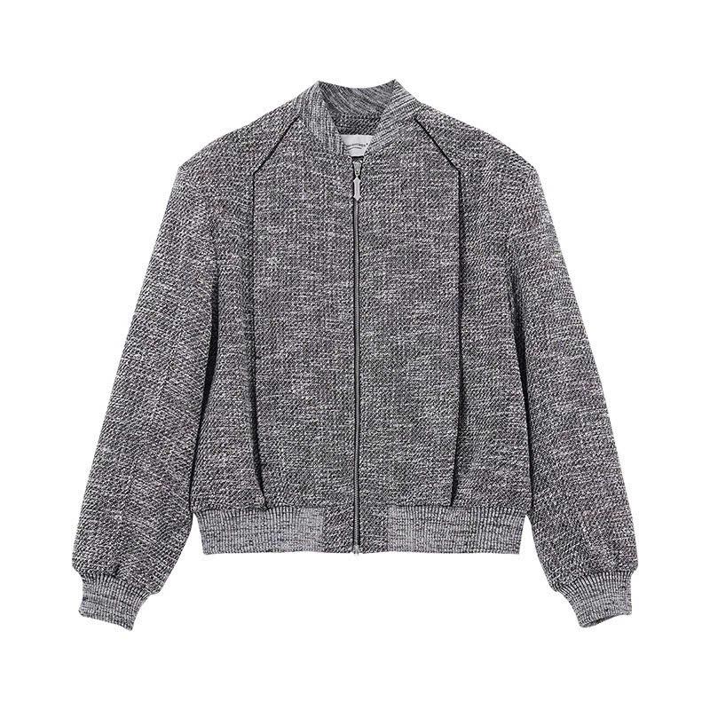 Áo Khoác Vải Tweet - Form Crop Hack Dáng - Có Đệm Vai - Phong Cách Hàn Quốc