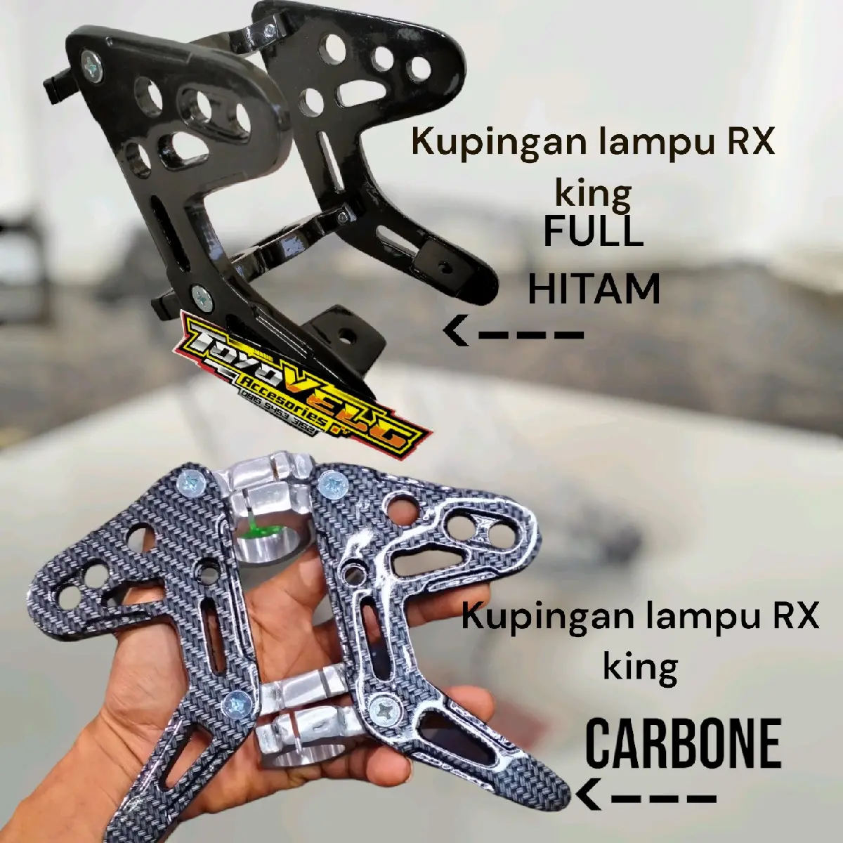 kupingan lampu RX king pangkon lampu RX king full hitam pangkon lampu rx king warna carbon