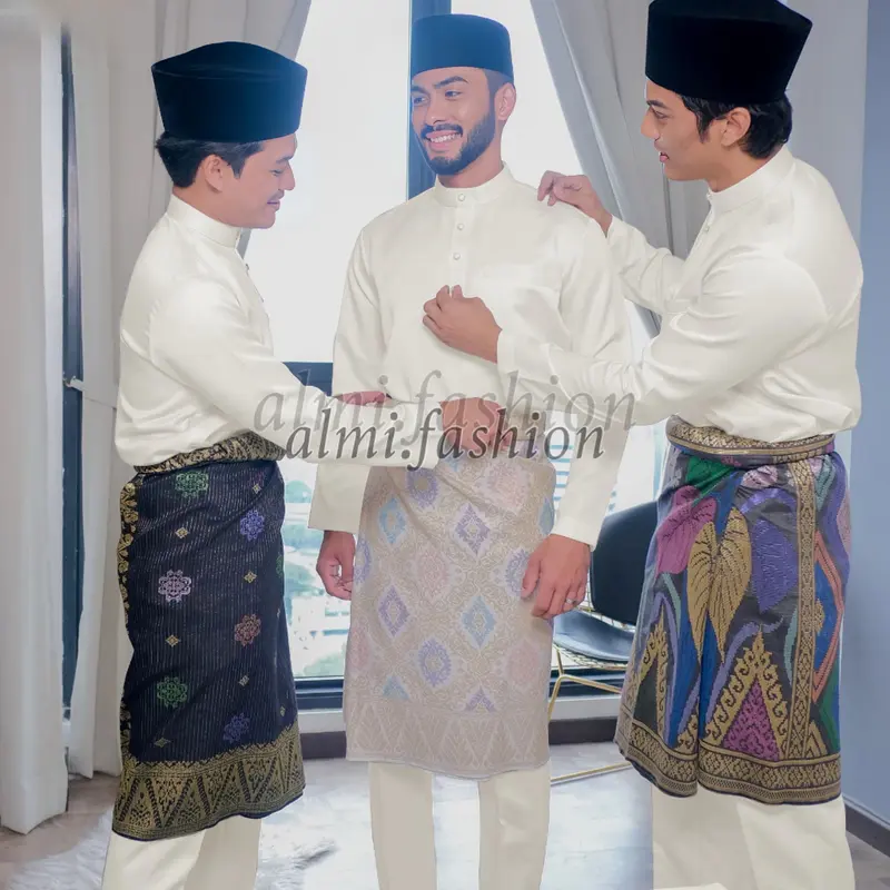 SETELAN BAJU CELANA MELAYU TELUK BELANGA CEKAK MUSANG PRIA SET BAJU CELANA KOKO HAJI MODERN 4
