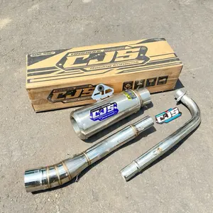 Knalpot Cjs Gp2  18cm blue SERIES pnp all bebek Jupiter Blade vega supra x125 kph kharisma Revo absolute dll Free KARDUS EXCLUSIVE  Motor Motorcycle Racing
