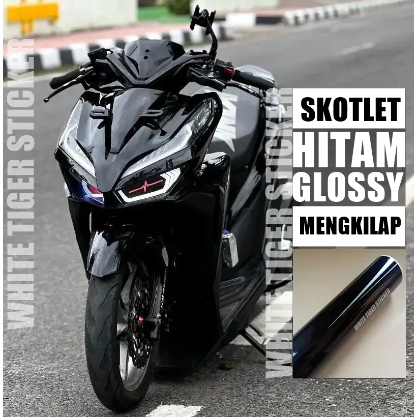 SKOLET STIKER MOTOR HITAM GLOSY SCOTLITE MOTOR BLACK GLOSY SKOTLET HITAM MENGKILAP SKOTLET MOTOR WARNA HITAM SKOTLET GLOSSY SKOTLET MENGKILAP SKOTLET PREMIUM SKOTLET FULL BODI MOTOR HARGA PROMO BISA COD