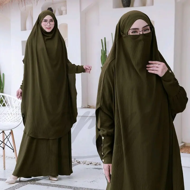 NUSAIBA SYARI UMROH HAJI GAMIS CADAR FK BY ARSY HIJAB White Hitam Putih 7