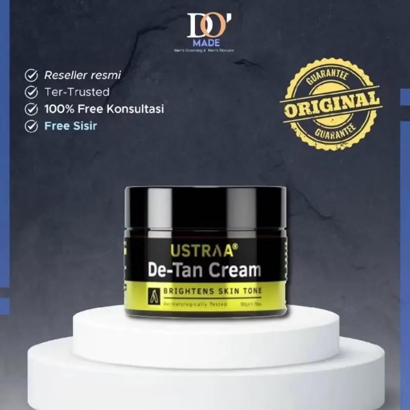 [Bisa COD] USTRAA De Tan Cream 50gr Free Sisir & Stiker Keren (Untuk Mengembalikan Warna Asli Kulit)