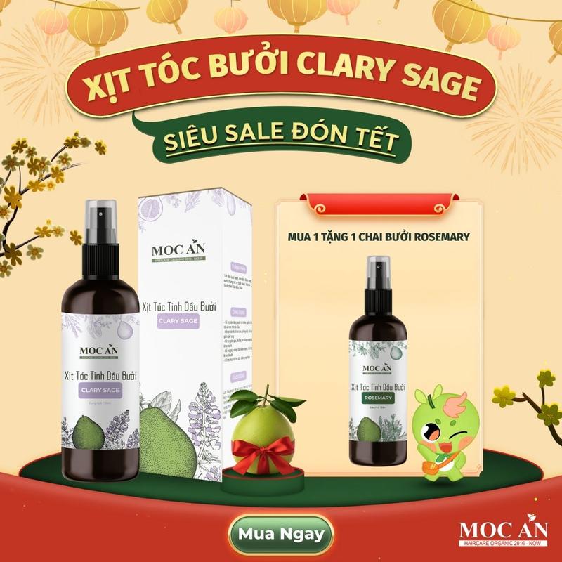  Xịt Dưỡng Tóc Tinh Dầu Bưởi Xô Thơm  Clary Sage  120ml Mộc Ân Haircare 