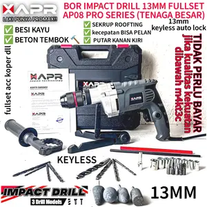 Bor impact drill 13mm APR series beton besi kayu sekrup drilling kualitas m4ktec ap08pro garansi resmi