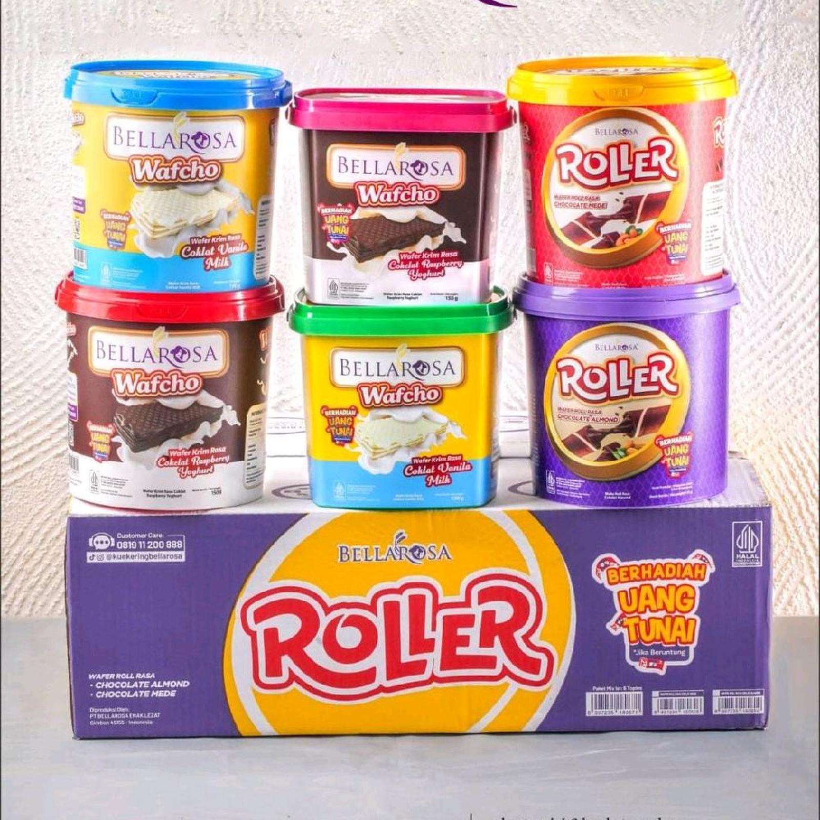 FLASHSALE !! 1DUS WAFER TANGO ISI 6 JAR 240GR / BELLA ROSA ROLLER MIX ISI 6 JAR 150GR / JELLY INACO 1DUS ISI 6 EMBER /  WAFER TANGO COKLAT & VANILLA MURAH