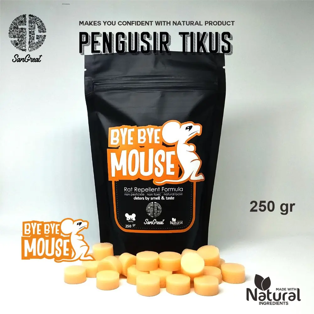 Kapur barus anti tikus curut organik pengusir tikus curut gel alami terbaik Bye Bye mouse Rat Repellent