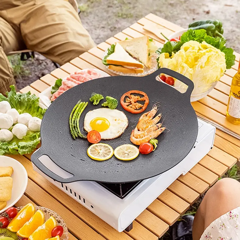 Chảo đá nướng không dầu Hàn Quốc hợp kim nhôm phủ đá chống dính size lớn