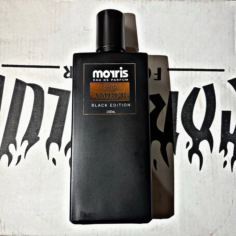 Pria Tahan Lama Moris Eau De  Amber 100ml - Black Edition - Wangi, Alis, Kuku, Tatto, Eyeliner, Laundry, Mascara, Hidung, Telinga, Kutek Elegant Perfume Parfum 5