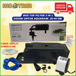 Top Filter Aquarium 3 In 1 Armada 333 Mesin Box Filter Aquascape ikan
