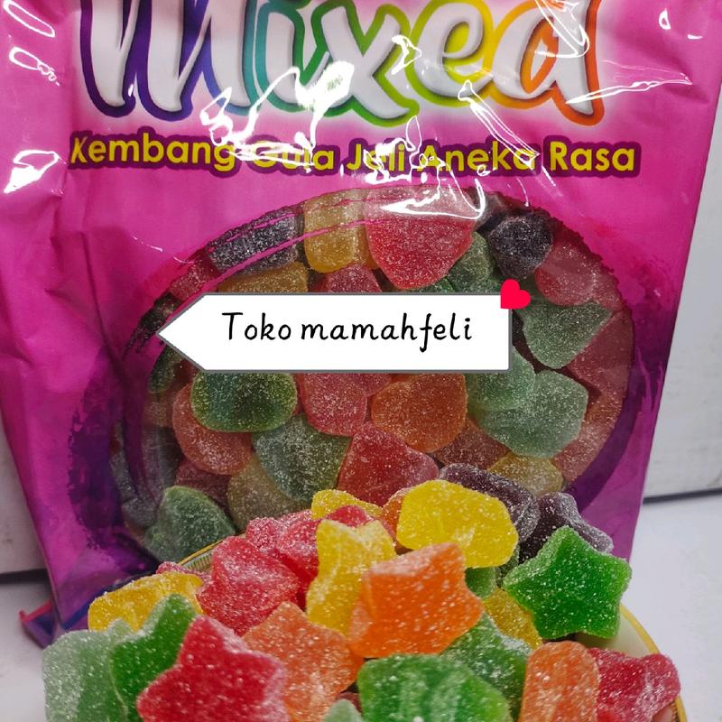 PERMEN WAISUN FRUIT / PERMEN JELLY/JELLY WAISUN MIX FRUIT 250GRAM - 1KG Candy Jeli Lemon Jeruk Apel Orange Unflavored Tidak Camilan Food Snacks Cemilan Makanan 4