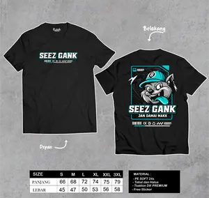 Kaos Seez Gank VERSI B Kaos Wito Viral Tebal Doble soft free Stickerr