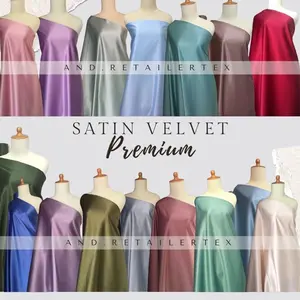 Bahan Kain Satin Velvet Premium Background Backdrop Foto Produk OOTD Estetik Warna Putih Tulang