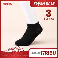 Gambar [TEBUS MURAH] Miniso Women's Ankle Socks Kaos Kaki Olahraga Cut Socks for Women  Comfortable & Breathable Design 3 Pairs - Black dari minisoshopid Kab. Karawang 1 Tokopedia