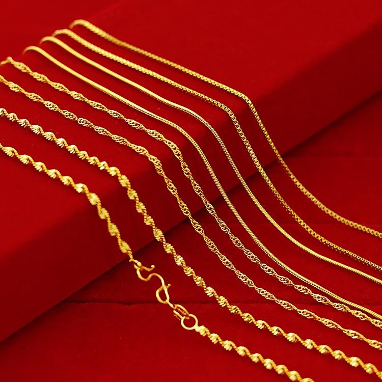 Product Introduction of SS24 Simple  Versatile Ladies Necklace Water Wave Chain Snake Bone Chain Thin Box Chain 33