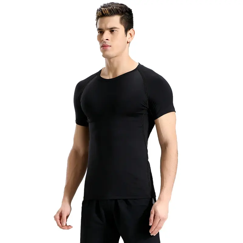 Baju Manset Baselayer Lengan Pendek Sport Compression Shirt Training Black Grey Blue White 6