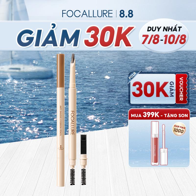 Bút Chì Kẻ Lông Mày Lưỡi EverSharp, FOCALLURE, Không Thấm Nước, Chống Nhòe, Sắc Tố Cao, Chống Vỡ