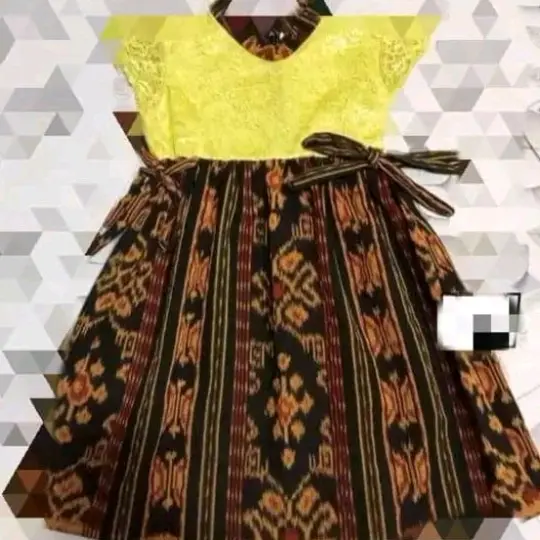 DRES TENUN ANAK-ANAK KOMBINASI BROKAT, BAJU RESMI BAJU KONDANGAN CANTIK DAN IMUT 4