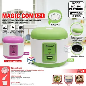 MICI(EXC KAK ZAHNAS) Rice Coocker 1.2 Liter / Magic Com 3in1 / Mesin Penanak Nasi ukuran 1,2 Liter Anti Lengket Cooker ada 2 warna