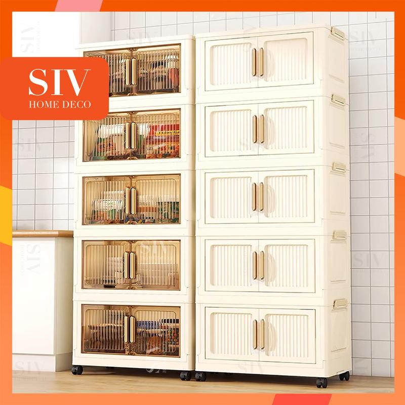【Rộng 50 CM SIV Tủ Nhựa Đựng 3 4 5 6tầng-Trong suốt làm dày công suất lớn tủ bếp Đa Năng.