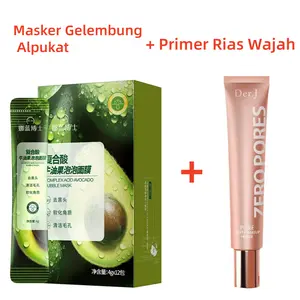 12 bungkus per kotak Masker Gelembung Alpukat + Krim Dasar Rias Wajah Primer Rias Fokus Lembut, Pembersih Dalam, Pori-pori Tak Terlihat, Concealer Melembabkan Masker Lops Menutrisi Kulit Menyegarkan Perawatan Kulit untuk Semua Jenis Kulit, d8f7