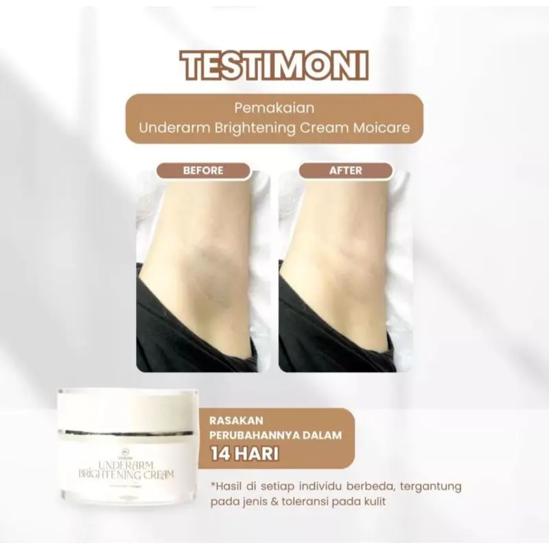 Moicare Cream Underarm Pencerah Ketiak Selangkangan Lipatan Extra Niacinamide & Collagen 4