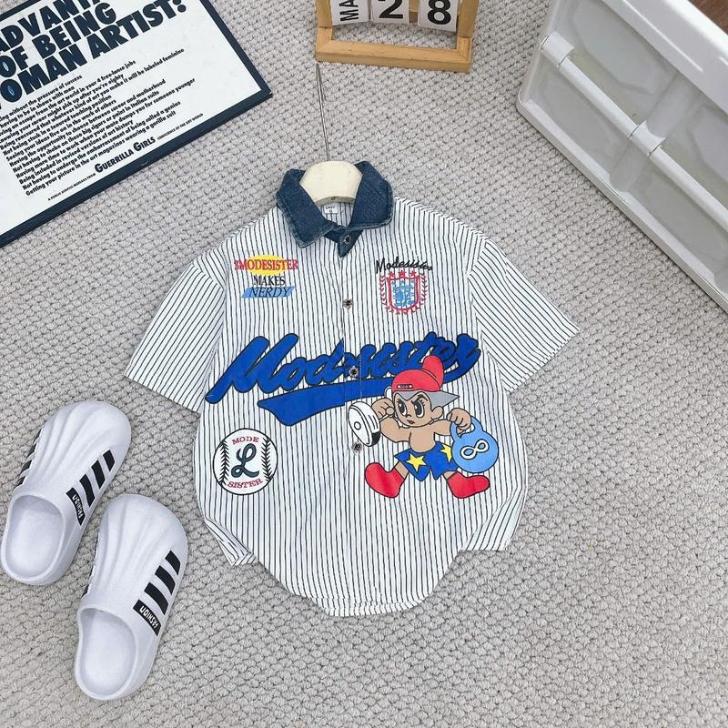 Áo Sơ Mi Boy Phố - Áo Sơ mi Nam Nữ Cho Bé - Áo Sơ Mi Cộc Tay Bé Trai- Áo Phong Cách Ngẫu Kích Thước 18 - 60Kg