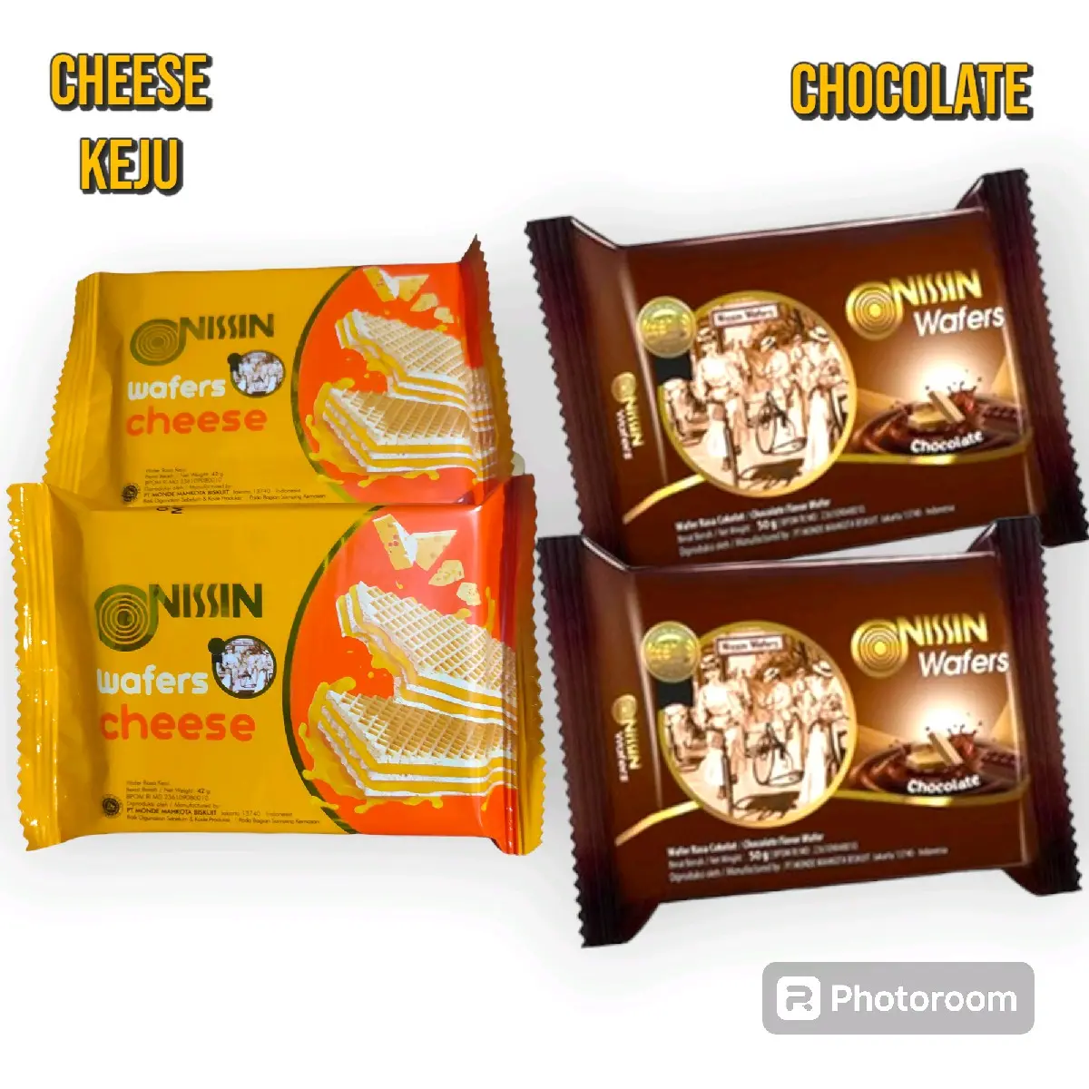 Wafers Nissin @10 Pcs - Wafers Biskuit Nissin - Rasa Cokelat Atau Keju Food Snack Cemilan Makanan Jajanan Cookies