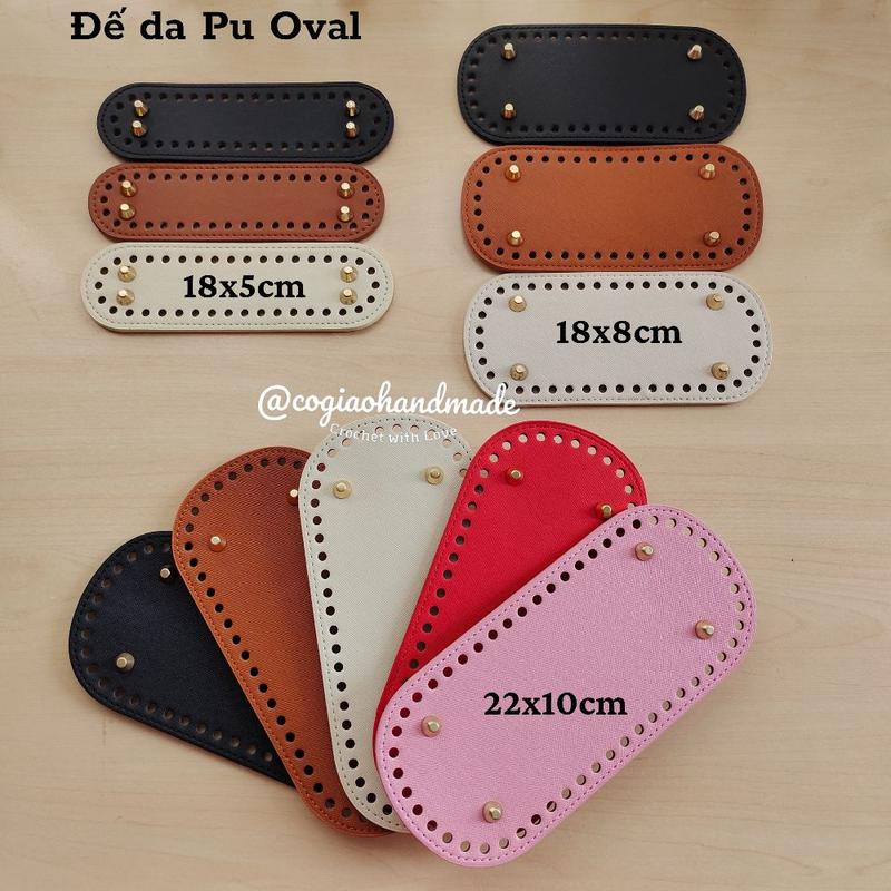  Đế Da PU Oval Làm Đáy Túi Xách Đan Móc Handmade DIY 