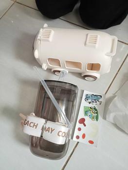 Product Review of Botol Minum Anak Mobil Mobilan Karakter Untuk Anak Sekolah Bentuk Bus Beruang Cipung Viral dan Lucu Sedotan Tali Bottles Minuman from m** m**n 2