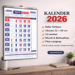 Kalender Dinding 2026 Jumbo Jawa Lengkap Masehi Hijriyah Cina Ukuran Besar Murah