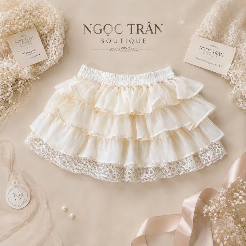 Chân Váy Xoè Tầng Phối Ren