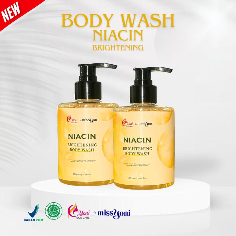YONI SKIN CARE | BUNDLING ISI 2 NIACIN BRIGHTENING BODY WASH 300gr "perawatan kulit badan" | O 33 0