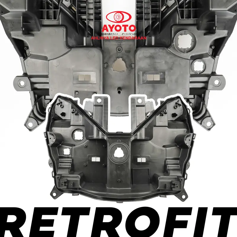 HOUSING RETROFIT ATAU BOX RETROFIT VARIO NEW 125/150 AYOTO LED PROJIE UKURAN 2.5 INCHI PLUG AND PLAY LEVELING Motor 4