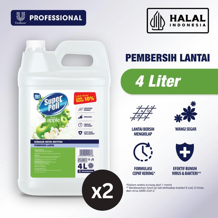 Gambar [HARGA SPESIAL] Superpell Professional Pembersih Lantai Apel Jerigen 4L Twinpack dari Unilever Professional Kota Tangerang Tokopedia