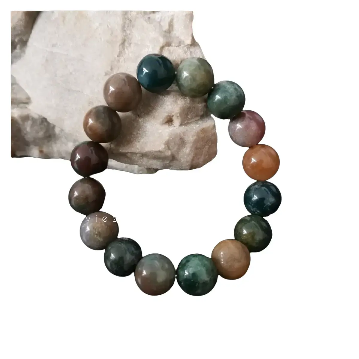 gelang batu natural stone jade moss green