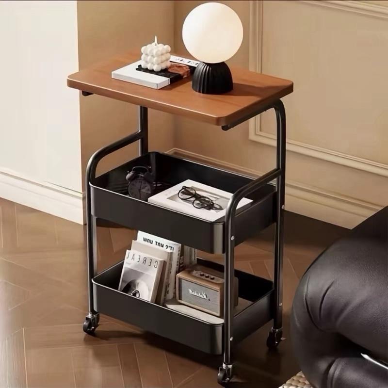 Kệ 3 Tầng Kim Loại Có Bánh Xe Mặt Bàn Gỗ MDF Khóa A1 Đa Năng Tiện Ích An Toàn…