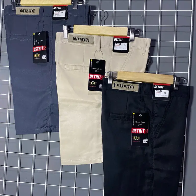 Foto 100 Dapet 3pcs Celana Pendek Chinos Drill Non Strech Katun Polos Tidak melar Pria Santai Casual Shortsthumb3