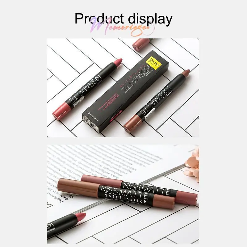 【COD&Ready】✨ DNM Lipstik Pensil 6 Warna Matte Long Lasting Soft Smooth Lipstick Crayon Putar Murah-M 8