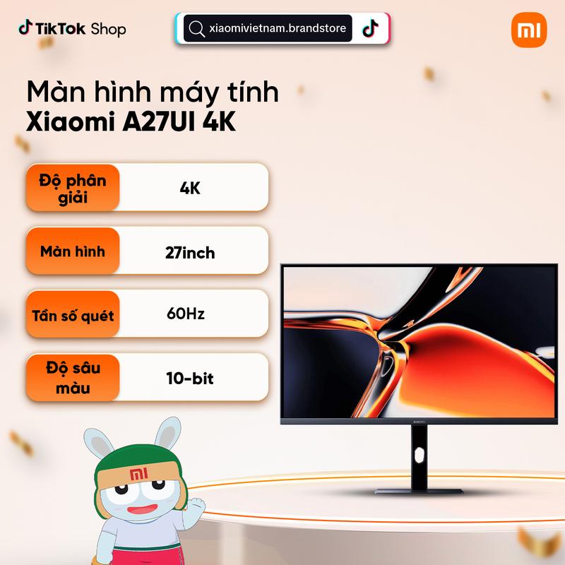  Màn hình máy tính Xiaomi A27UI 4K IPS 27 inch ELA6221EU Hiển Thị Sắc Nét Sống Động 